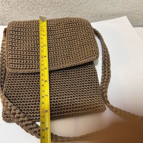 The Sak (Stone/Taupe) Open Knit Front Flap Crossbody Travel Bag - Picture 7 of 10